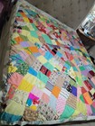 Vntg 1950s-60s Homemade Crazy Quilt Blanket 65   76 