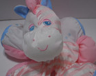 Vintage 1991 Fisher Price Puffalumps Pink Stripe Zebra Pony Blue Stars Pink Dot