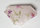 Pink Plastic Floral Vtg Sewing Kit Scissor Needles Thimble Thread Snaps Folds