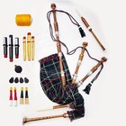 Great Highland Scottish Bagpipe Mackenzie Tartan-silver Mounts   Bag   Tutorbook