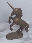 Lot Of 2  Vintage Solid Brass Unicorn Figurine Statue Mid Century 