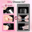 Short Square Pre-etched Soft Gel Nail Tips With Handle  240pcs   Half Cover Fals