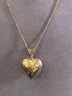 Vintage Gold Plated 925 Sterling Silver 1    Heart Locket On 18    Chain