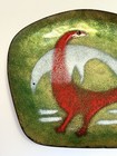 Vintage Mid Century Modern Enameled Dish 8 5   