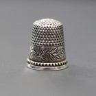 925 Sterling Silver Thimble Flower Leaf   Vine Design Size 8
