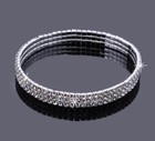 Silver Or Gold Crystal Rhinestone Stretch Anklet Ankle Bracelet Wedding 35-2
