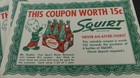 Lot Of 7 Vtg Squirt Coupons Soda Pop 1952 Boy Plaid Unused Advertising Ephemera