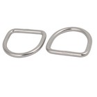 30mmx27mmx4mm 304 Stainless Steel Thickening Welded D Ring Silver Tone 2pcs