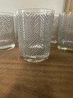 Set Of 5 Vintage George Briard Signed Silver Chevron Old Fashion Bar Glasses