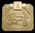 Qk28164  nos  Vintage 1989   john Deere   Model A Tractor 24k Gold Plated Buckle