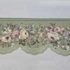 English Country Floral Rose Green Wallpaper Border Prepasted Vinyl New Sealed