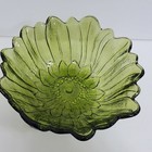Vtg Indiana Glass Avacado Green Sunflower Lily Pons Bowl Fruit Candy Dish