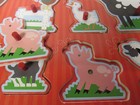 Melissa And Doug Wooden Farm Animals Puzzle With Sound 8 Pc With Pegs Ships Free