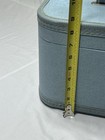 Vintage Travel Smart Train Case Make-up Carry-on Mirror Hardside Blue Vinyl
