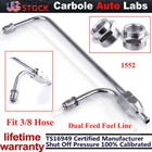 Chrome Dual Feed Fuel Line For Holley Carburetor 4150 Double Pumper 3 8 Hose Sbc