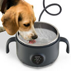 Rechargeable Pet Heated Water Bowl Stainless Steel Quiet Outdoor Indoor  dog Cat