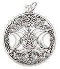 Tree Of Life With Triple Moon Pentacle And Celtic Knots Pendant 