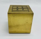 Vintage Educational Employees Credit Union Eecu Brass Cubed Paperweight 2 66 Lbs