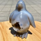 310g Natural Agate Hand Carved Penguin Figurine  Cute Crystal Animal Statue