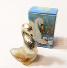 Avon Precious Swan Bird Of Paradise Perfume With Box Glass Clear gold Bottle