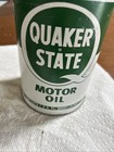 Vintage Quaker State Hd Motor Oil 1 Full Quart Metal Can 30 Sae