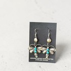 Gabrielle Yazzie Navajo Handmade 925 Kingman Turquoise Dragonfly Drop Earrings