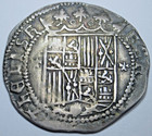 1400 s-1500 s Ferdinand Isabella Spanish Silver 1 Reales Antique Columbus Coin