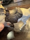 Antique 1930s K o Cast Metal Rodeo Horse Statue     Ivory Cream Usa