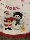 Vintage Christmasbucilla Felt Sequin Tree Skirt Pom Pom Santa Snowman Mcm Flaws