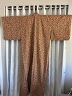 Handmade Unisex One Size Orange Floral Cotton Woven Kimono-style Robe