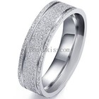 Frosted Stainless Steel Bridal Groom Engagement Promise Ring Couple Wedding Band