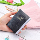 2026 Mini Pocket Planner Calendar 4 x3  For Purse Pu Leather Starlight Black