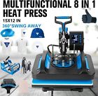 8 In 1 15 x12  Heat Press Machine Sublimation Printing For T-shirt Mug Hat Plate