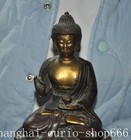 6 old Tibet Buddhism Temple Bronze Gilt Shakyamuni Sakyamuni Shakya Mani Statue