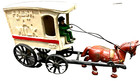 Vtg Antique Cast Iron Fresh A Milk Horse Drawn Cart Wagon W driver  32 Americana