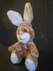 1981 Vintage R  Dakin Plush Brown White Stuffed Bunny Rabbit Sitting