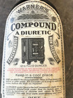 Rare Warner s Safe Remedies Bottle W Label   Original Contents Unusable 12 1 2oz
