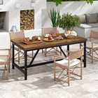 Outdoor Patio Dining Table For  6-8 Person Wooden Dinner Table Garden Furniture