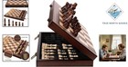 15-inch Wooden Chess Set With Folding Board And Elegant Pieces For Strategy Game