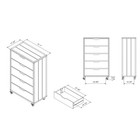 Samuels Industrial Vintage Grey Oak 31-inch Wide 5-drawer Vintage Grey Oak 5-dra