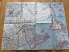 Vintage 1967 National Geographic Eastern Canada Fold Out Map Maine New York