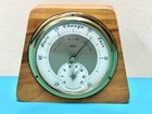 Vintage Swift   Anderson Walnut   Brass Wood Desk wall Barometer   Thermometer