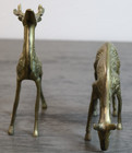 Vintage 6 25  Solid Brass Deer Set Pair Buck And Doe Figurines