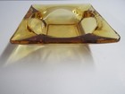 Vintage Amber Glass 4 Slot Ashtray 4 1 2  Free Shipping
