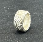 Vintage Tiffany   Co  Sterling Silver Nature Wood Groove Wide Band Ring Size 6