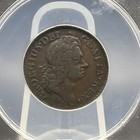 1723 1 2p Half Penny - Wood s Hibernia Coinage - Anacs Vf30 - Free Shipping