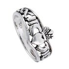 Irish Claddagh Ring Womens 925 Sterling Silver Celtic Knot Wedding Band