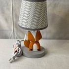 Bedtime Originals Acorn Gray white orange Fox Nursery Lamp With Shade