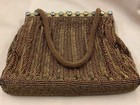 Vtg Hand Made For Broadway Hong Kong Copper  Elegant Beaded Evening Purse Ds17