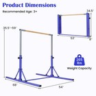 Foldable Gymnastics Bar For Kids W  Wheels  13-level Adjustable Heights
